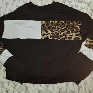 Leopard Cut & Sew Pullover & Jogger Set